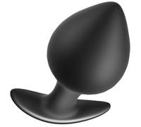 Bouchon anal silicone noir courbé confortable sans phtalate réutilisable L 4,29x2,2 po hommes & femmes
