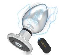 bouchon anal Vibromasseur à choc électrique avec télécommande pour hommes et femmes, masseur de Prostate en métal, fournitures anales pour adultes, Plug Anal