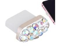 Bouchon anti-poussière de port de charge de type C, bouchon anti-poussière avec cristaux strass | Couvercle anti-poussière haute brillance pour la plupart des téléphones portables de type C Housses