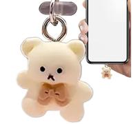 Bouchon Anti-poussière de Type C - Protecteur de Port USB en Forme d'ours de Dessin animé - Couverture en Silicone Flexible - Capuchon de Port de téléphone Portable avec Pendentif décoratif