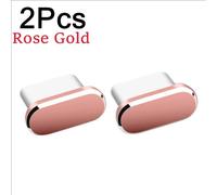 Bouchon Anti-Poussière En Métal Pour Iphone 16 Pro Max Iphone16,15pm,Port De Charge De Type C,Bouchon De Protection Pour Téléphone Portable,2 Pièces - Type 2pcs Rose Gold