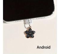 Bouchon Anti-Poussière Pour Téléphone,1 Pièce,Fleurs Simples,Accessoires De Décoration,Pendentif Suspendu Pour Iphone Pour Samsung,Port De Chargement De Type C - Type For Android #B