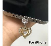 Bouchon anti-poussière pour téléphone,diamant d'eau,amour,accessoires de décoration,pendentif suspendu pour iPhone pour Samsung,Port de chargement de Type C - Type For iPhone #B