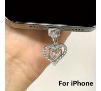 Bouchon anti-poussière pour téléphone,diamant d'eau,amour,accessoires de décoration,pendentif suspendu pour iPhone pour Samsung,Port de chargement de Type C - Type For iPhone #A
