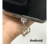 Bouchon anti-poussière pour téléphone,diamant d'eau,amour,accessoires de décoration,pendentif suspendu pour iPhone pour Samsung,Port de chargement de Type C - Type For Android #B