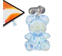 Bouchon anti-poussière pour téléphone portable en forme d'ours en acrylique - Joli bouchon anti-poussière pour téléphone portable - Bouchon de port de charge - Breloque pour téléphone portable - Petit