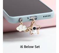 Bouchon Anti-poussière Type C pour iPhone,mignon,prise Usb Kawaii,bouchon pour écouteurs - Type i6 below star set