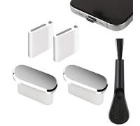 Bouchon Anti-Poussière USB Type C - Conception Durable Métal Et ABS | Cache-Ports En Silicone Et Bouchons De Protection USB C | Set De Prises Anti-Poussière Compact Avec Brosse De Nettoyage Pour Ordin