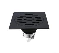 Bouchon anti-refoulement de sol de douche en acier inoxydable 304 noir avec joint d'eau pour salle de bain, baignoire, cuisine, buanderie, machine à laver, égout, bloqueur de gaz, facile à installer