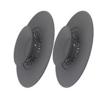 Bouchon Baignoire Silicone 2 Pièces - Pliable Bouchon d'écoulement d'Écoulement Universel avec Fonction de Filtration pour Cheveux et Aliments, Idéal pour Éviers, Lavabos et Baignoires, Gris