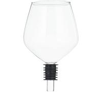 Bouchon Bouteille en Verre avec Joint Silicone, Verre de vin | Forme verre à vin élégante, hauteur 13 cm - idéal pour conserver et offrir