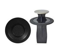 Bouchon Cuisine en Caoutchouc Noir avec Joint et Racloir | Accessoire pour Broyeur à Déchets, Poignée Ronde Facile à Saisir, Améliore la Rétention D'eau