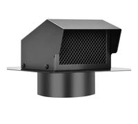 Bouchon d'aération de toit en acier galvanisé avec amortisseur et grille anti-rouille, amovible, convient aux conduits d'échappement de 1040 cm, idéal pour les systèmes de ventilation et grenier, noir