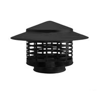 Bouchon d'aération en acier inoxydable résistant aux intempéries avec maille anti-retour, noir, 160 mm (75 mm)