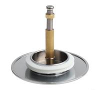 Bouchon de baignoire finition chromée avec tête de 72 mm de diamètre et broche centrale de 8 mm pour performance de vidange de baignoire