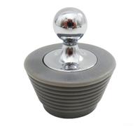 Bouchon de baignoire spirale en silicone avec poignée en acier inoxydable conçu pour les dimensions standard d'ouverture de vidange (gris)