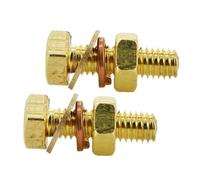 Bouchon de boulon de machine hexagonal extérieur en laiton M4 M5 M6, écrou à vis hexagonal externe en cuivre, jeu de rondelles plates 5 pièces, 5 pièces, M5X40mm(M6x100mm)