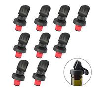 Bouchon de Bouteille avec Levier Étanche Hermétique Bouchons de Vin Bouchon de Bouteille Réutilisable avec système d'étanchéité par Expansion pour les Boissons au Vin et à la Bière 9 PCS（Noir）