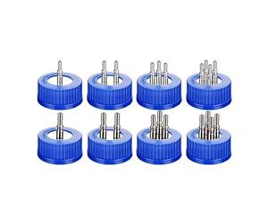 Bouchon de bouteille de de laboratoire à passage special, bidirectionnel, trois voies, quatre voies, en acier inoxydable + bouchon de bouteille de réactif PP, 1 pièces(PP4way46mm)