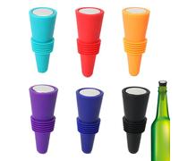 Bouchon De Bouteille De Vin,6 Pièces De Capsules De Scellage Pour Vins,Bouchon pour Bouteilles de Boissons - Pour Cuisine Fête Rassemblement Mariage Vacances Champagne Bière Et Boissons