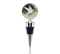 Bouchon de bouteille de vin à ressort en métal avec plumes blanches, joli bouchon décoratif réutilisable pour conserver les boissons sous vide, bouchons de vin, idéal pour économiser du vin