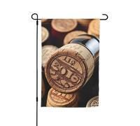 Bouchon de bouteille de vin avec drapeau de jardin vintage double face pour ferme, vacances, cour, 30,5 x 45,7 cm, bannière extérieure saisonnière pour printemps, été, pelouse, porche, décoration