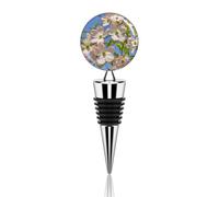 Bouchon de bouteille de vin avec joint en caoutchouc, ressort, motif fleurs de cornouiller, bouchon décoratif en alliage de zinc, bouchon pour bouteille de boisson, conservateur de boisson