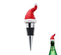 Bouchon de bouteille de vin de Noël - Bouchon de bouteille de vin réutilisable et étanche avec chapeau de Père Noël | Décorations de Noël pour les fêtes de fin d'année | Bouchon en liège festif pour