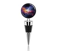 Bouchon de bouteille de vin décoratif en métal élégant, réutilisable, anti-fuite, nébuleuse et galaxie dans l'univers, bouchons de vin pour cadeaux, bar, vacances, fête, mariage