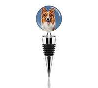 Bouchon de bouteille de vin décoratif réutilisable en forme de chien mignon Collie pour bar, fête de vacances pour garder les vins frais, convient pour bouteille standard