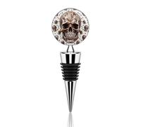 Bouchon de bouteille de vin décoratif réutilisable en forme de tête de mort sur fond blanc pour bar, fête de vacances pour garder les vins frais, convient aux bouteilles standard
