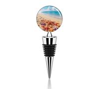 Bouchon de bouteille de vin décoratif réutilisable en forme d'étoile de mer et de sable pour bar, fête de vacances, garde les vins frais, convient aux bouteilles standard