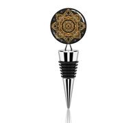 Bouchon de bouteille de vin décoratif réutilisable en or et noir - Pour bar, fête de vacances - Pour garder les vins frais - Convient pour les bouteilles standard
