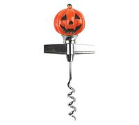 Bouchon de bouteille de vin d'Halloween en métal et résine avec motif citrouilles pour décoration de fête (Black, 10x3cm)