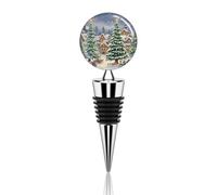Bouchon de bouteille de vin en acier inoxydable avec motif arbre de Noël - Fermeture hermétique - Réutilisable - Garde le vin frais - Bouchon anti-fuite pour bar, cuisine, mariage