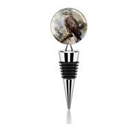Bouchon de bouteille de vin en acier inoxydable motif Hawk assis dans l'arbre - Fermeture hermétique - Réutilisable - Garde le vin frais - Joli bouchon de bouteille étanche pour bar, cuisine, mariage