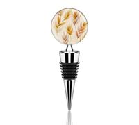 Bouchon de bouteille de vin en alliage de zinc avec oreilles de blé colorées - Réutilisable - Pour fête, mariage, bar
