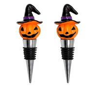 Bouchon de bouteille de vin en forme de chapeau de sorcière d'Halloween en résine métallique pour cuisine, pubs, accessoires de fête, citrouilles d'Halloween