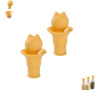 Bouchon de bouteille de vin en forme de tête de chat - Bouchon et entonnoir 2 en 1 pour chat, joint en silicone anti-fuite - Joint sous vide réutilisable (2 PCS)