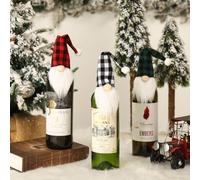 Bouchon De Bouteille De Vin En Mini Treillis 3 Pièces, Couverture De Bouteille De Bière Au Champagne De Noël, Décoration De Noël, Table À Manger, Réglage D'ambiance