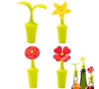 Bouchon de bouteille de vin en silicone, bouchon de vin mignon | 4 pièces en forme de bouchon de vin | Bouchon de bouteille d'assaisonnement souple réutilisable, lavable au lave-vaisselle, m