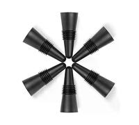 Bouchon de bouteille de vin en silicone noir, 6 pièces, avec bague d'étanchéité filetée et couvercle