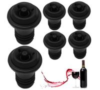 Bouchon de bouteille de vin en silicone qualité alimentaire - 6 pièces, 4, 1 x 1, 8 cm, bouchon champagne polyvalent