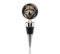 Bouchon de bouteille de vin Hungry Like A Wolf en alliage de zinc réutilisable et anti-fuite - Bouchon décoratif pour bouteille de vin - Cadeau pour homme et femme