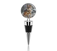 Bouchon de bouteille de vin loup en alliage de zinc réutilisable anti-fuite bouchon de bouteille de vin mignon économiseur de champagne décoratif bouchon cadeau pour homme femme