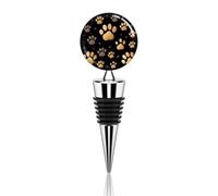 Bouchon de bouteille de vin réutilisable avec empreintes de pattes de chien - Bouchon décoratif amusant - Élégant et durable - Parfait pour les fêtes et les cadeaux