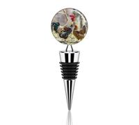 Bouchon de bouteille de vin réutilisable en alliage de zinc avec coq et poule, bouchon décoratif pour bouteille de champagne, accessoires de vin, cadeau pour bar, fête, mariage