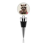 Bouchon de bouteille de vin réutilisable en forme de raton laveur - Bouchon décoratif amusant - Élégant et durable - Parfait pour les fêtes et les cadeaux