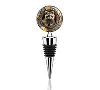 Bouchon de bouteille de vin réutilisable en forme de raton laveur dans l'arbre d'automne - Bouchon de bouteille de vin décoratif amusant - Élégant et durable - Parfait pour les fêtes et les cadeaux