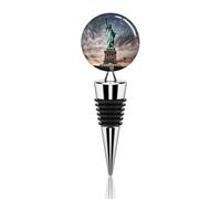 Bouchon de bouteille de vin réutilisable en forme de statue de la Liberté, bouchon de bouteille de vin décoratif, bouchon de champagne amusant élégant et durable, parfait pour les fêtes et les cadeaux